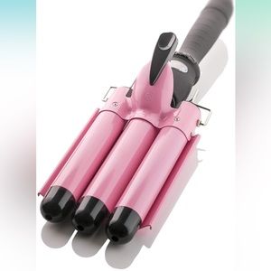 Alure Three Barrel Curling Iron Wand with LCD Temperature Display 1 Inch
